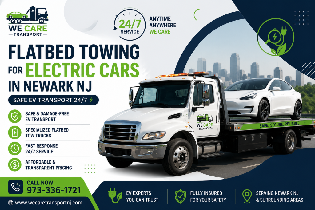 flatbed towing for electric cars in Newark NJ