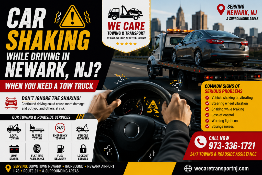 Car Shaking While Driving in Newark NJ When You Need a Tow Truck