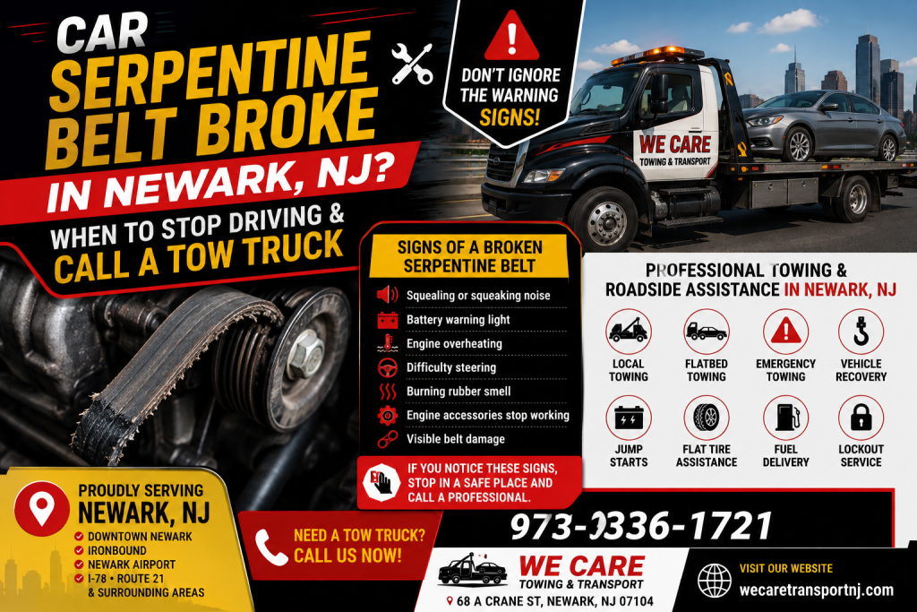 Car Serpentine Belt Broke in Newark NJ