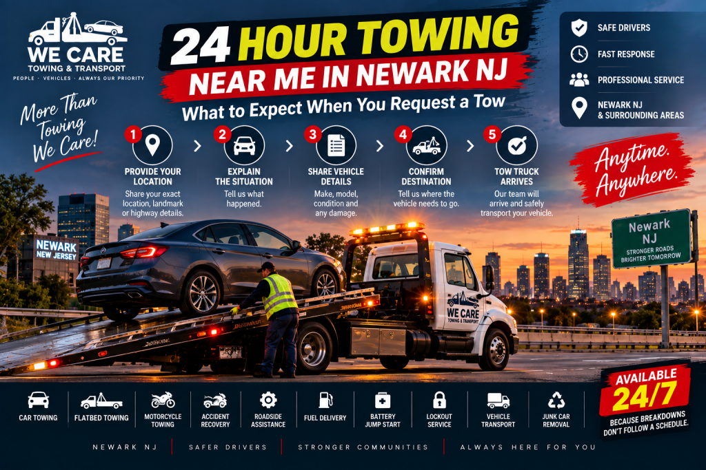 24 Hour Towing Near Me in Newark NJ: What to Expect When You Request a Tow