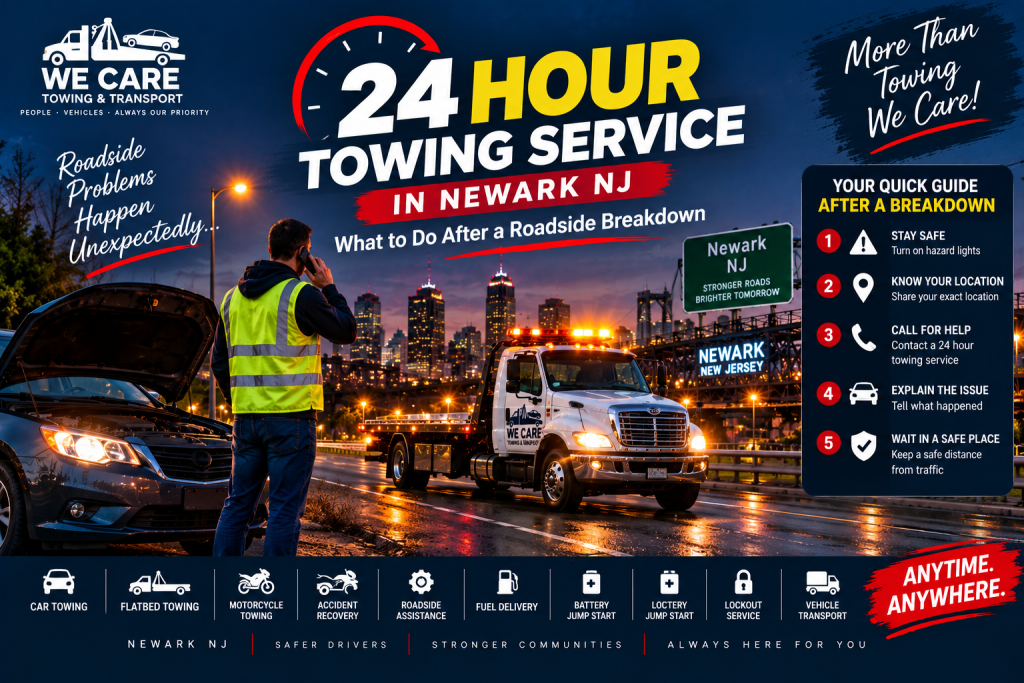 24 Hour Towing Service in Newark NJ: What to Do After a Roadside Breakdown