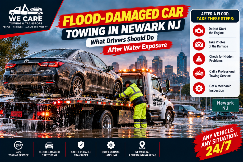 Flood-Damaged Car Towing in Newark NJ: What to Do