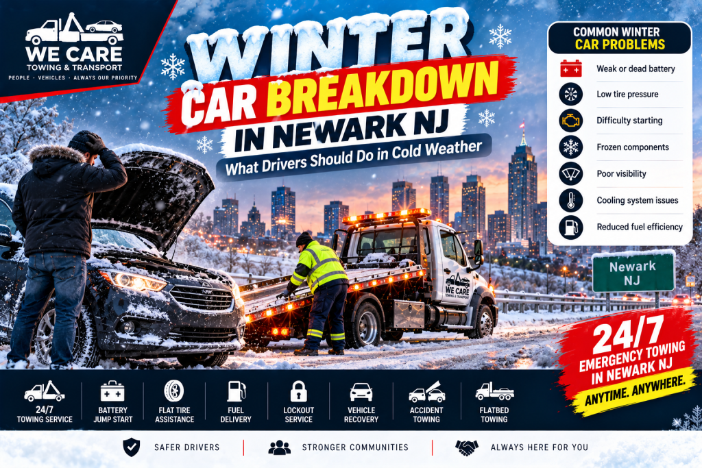 Winter Car Breakdown in Newark NJ: What Drivers Should Do in Cold Weather